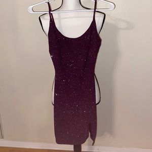 Purple Glitter mini dress